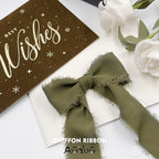 9 Rolls Olive Green Chiffon Ribbon, 1.5" x 63Yd Frayed Fringe Silk Ribbons for Wedding Invitations, Bridal Bouquets, St. Patrick's Day Gifts Wrapping, Decorations - Image 2