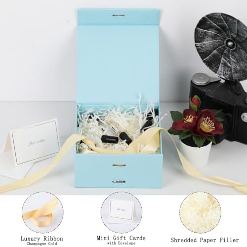 Small Gift Boxes with Lids for Presents Blue Gift Box 5 Pack 6X6X3 Inch - Image 2