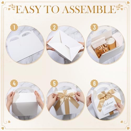 Maitys 24 Set Welcome Boxes for Wedding Guests 9x6x6 Gable Boxes, Gold - Image 3