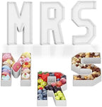 MRS Charcuterie Letters Fillable, 13 Inch MRS Cardboard Letters for Charcuterie, MRS Letters for Food Chocolate, Paper Mache Letter Trays for Bachelorette Bridal Shower Bride-to-Be Wedding Decoration by KAINSY