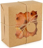 Bakepacker Brown Cookie Boxes With Window 6x6x3 inches 240pcs - Image 2