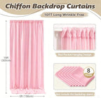 40ft x 10ft Peach Pink Backdrop Curtains, Wrinkle-Free Sheer Chiffon Fabric Photo Backdrop Drapes for Wedding Arch Party Ceremony Stage Photography Decorations - Image 5
