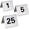New Star Foodservice 27617 Stainless Steel Tent Style Table Number Card, 1-25, 1.5" x 2" Inch by NewStarFoodservice