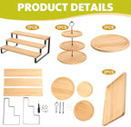 Teenyyou 5 Pcs Wood Dessert Table Display Set Cupcake Stand, Light Color - Image 3