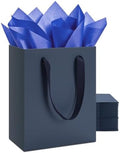 YACEYACE Blue Gift Bags 20Pack, Navy Blue Gift Bags with Tissue Paper by YACEYACE