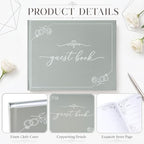Wedding Guest Book and Vow Book Set Sage Green Linen Photo - Image 4