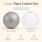 6 Pcs 18 Inch Large White Paper Lanterns Jumbo Hanging Party Decorations - Image 2
