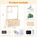 8 In 1 Wooden Baby Shower Crate Closet, Baby Basket with Handle Footprint Kit for Baby Shower Gifts, Baby Shower Wooden Gift Crate, Baby Personailzed Basket for Pregnancy New Parent - Image 2