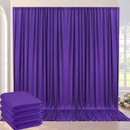 20ft×8ft Wrinkle Free Dark Purple Backdrop Curtain for Mermaid Themed Party, 4 Panels 5×8ft Soft Silky Purple Photo Backdrop Drapes for Birthday Parties Baby Shower Wedding Photography by ENJOYYOURPARTY