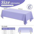 6 Pack Tablecloth 60 x 102 inch Polyester Table Cloth for 6 Foot Rectangle Tables,Stain and Wrinkle Resistant Washable Fabric Table Covers Polyester Lavender Table Clothes for Wedding,Party,Banquet - Image 2