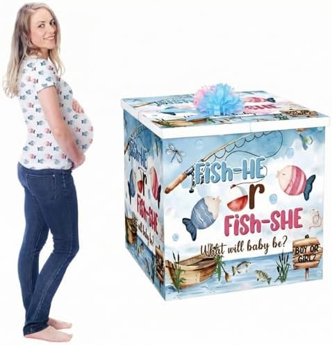 AmazingSpark 28in Giant Gender Reveal Gift Box Kit, Fishing by Unknown