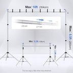 EMART Backdrop Stand 10x8.5FT Adjustable Back Drop Stand for Party -Silver - Image 3
