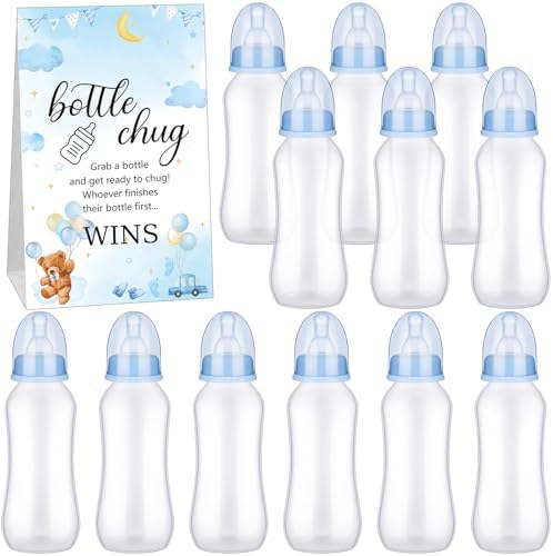 Trelaco 12 Pcs Baby Shower Bottle Chug Game, Bear, Blue by TrelaCo