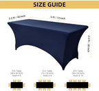 6-Pack 6ft Spandex Table Covers for Rectangle Standard Folding Tables - Wrinkle Resistant Stretch Tablecloths - Ultimate Fitted Table Protector for Parties, Trade Shows, Wedding - Image 4