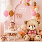 Mifoci 121 Pcs Pink We Can Bearly Wait Baby Shower Decoration 35x30'' Large Bear Cardboard Cutout Standup with 120 Balloon Teddy Bear Baby Shower Decor for Gender Reveal Birthday Party Photo Backdrop - Image 4
