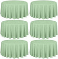 Showgeous 120 Inch Sage Green Round Tablecloths, Polyester Table Covers by Showgeous