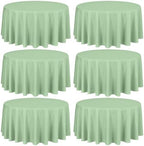 Showgeous 120 Inch Sage Green Round Tablecloths, Polyester Table Covers by Showgeous