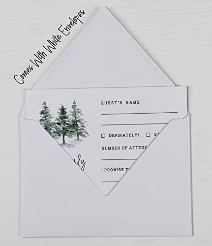 50 Blank RSVP Cards with White Envelopes Pine Tree 4"x6" Response Cards-RSVP Reply Card for Wedding-Bridal Shower-Baby Shower-Rehearsal Dinner - Image 6