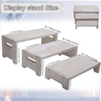 MRPAPA 3 Tier Cupcake Stand & Wood Display Risers,for Food Desserts Stand Perfume Organizer Funko POP Collections, Display Stand for Organizer and Decoration (White(Washed)-Display Riser) - Image 2