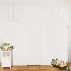7.2ft 6.6ft 6ft Ivory Arch Backdrop Cover Set of 3, Wrinkle Free Arch Covers Stretchy Backdrop Set of 3, Spandex Chiara Arch Backdrop Stand Cover for Wedding Party Baby Shower Photo Photography - Image 4