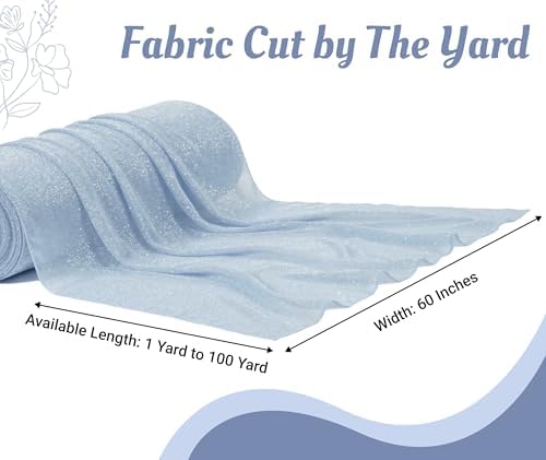 Pack of 35 Yard Chiffon Drapery Fabric, 60" Wide, Multiuse - Baby Blue - Image 2