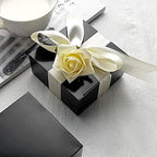 100 4 x 4 x 2" Black Cake Wedding Favors Boxes with Tuck Top for Wedding Party Birthday Candy Gifts Decorations Supplies - Image 6
