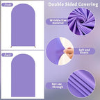7.2FT Lavender Arch Backdrop Cover - Polyester Fitted Wedding Arch Stand Covers Round Top Chiara Arch Backdrop Cover for Birthday Party Banquet Photo Background Decoration - Image 5