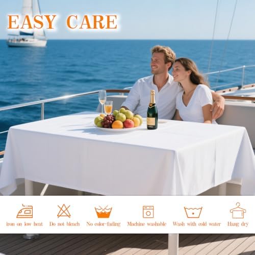 DRESSMAKER 6 Pack White Table Cloth Rectangle 60X126 Inch Fit 8FT Table - Image 5