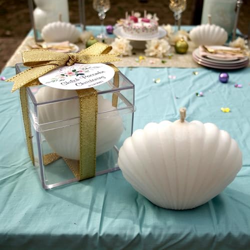Wedding Favor Guest Bulk, White Seashell Candle Party Favors, Bridal Shower Favor for Beach Party Gifts, Baby Shower,Baptism giveaways (10, 20, 30, 50, 100 Options availablein Customize Section) - Image 3