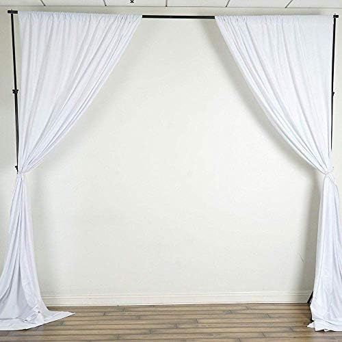 AK TRADING CO. 10 feet x 8 feet IFR Polyester Backdrop Drapes Curtains Panels with Rod Pockets - Wedding Ceremony Party Home Window Decorations - White - Image 2