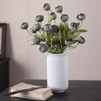 6 Pcs 27" Faux Silk Peony Artificial Flowers Stems for Vase (Dark Gray) - Image 4