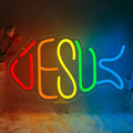 Jesus Neon Sign, Jesus Led Neon Light Signs for Wall Decor Christian Light up Sign Lamp Wall Art for Bedroom Home Christ Church Easter Religious Events Party Decor Dimmable USB Powered(15.4"*8.7") by Unknown