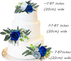 CherishedMoments 3Pcs Pre-Made Cake Flowers,Navy Blue Wedding Cake Decor - Image 2