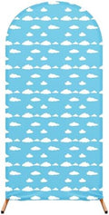 7.2 ft Arch Backdrop Cover Sky Strench Spandex, White Cloud by RimCereal