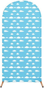 7.2 ft Arch Backdrop Cover Sky Strench Spandex, White Cloud by RimCereal