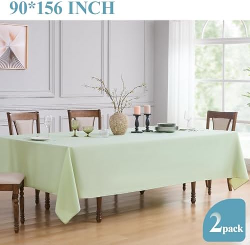 VidaFete 2 Pack 90 * 156inch Sagegreen Rectangle Tablecloth for 8ft Tables - Image 5