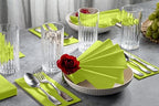 Linen-Feel Colored Paper Napkins - Decortive Cloth-Like Pastel Green Dinner Napkins - Soft And Absorbent. For Kitchen, Party, Wedding, Bathroom Or Any Occasion. (Pack of 100) - Image 2