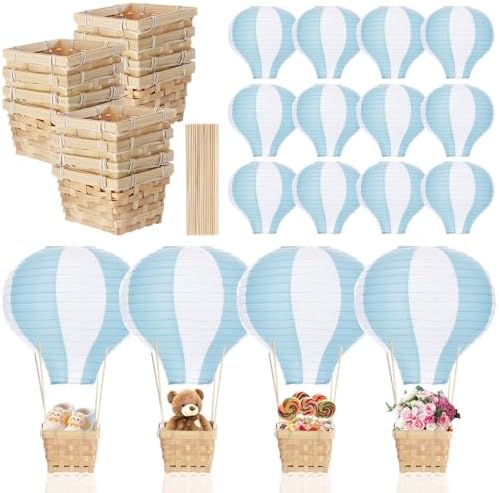 Meooeck 14 Sets Blue Hot Air Balloon Table Centerpieces Decor by Meooeck