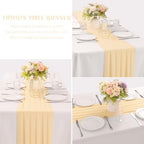 6 Pack 10Ft Champagne Chiffon Table Runner 29x120 Inches Sheer Fabric Table Runner Romantic Wedding Runner for Thanksgiving Christmas Bridal Shower Decorations（Champagne） - Image 3