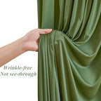 Shillance 30x10ft Olive Green Backdrop Curtains with Lights Photo Drapes Wrinkle Free Fabric Backdrop Curtain for Wedding Birthday Party Baby Shower Bridal Shower Home Party Background Decorations - Image 3