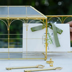 Wedding Card Box with Slot and Lock, 12.6'' Large Gold Card Box for Reception, Glass Decorative Card Holder, Reusable Keepsake Storage for Wedding, Party, Baby Showers, Tabletop Decor - Image 5