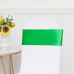 Pack of 50 Satin Emerald Green Chair Sashes Bows 7 X 108 Inch Universal Forest Green Chair Ribbons Ties for Wedding Ceremony Party Birthday Anniversary Engagement Christmas Outdoor Event Decor - Image 5