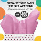Party Solids Pink Tissue Paper for Gift Bags 15" X 20" 480 Sheets - Image 4