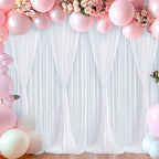 White Backdrop Curtains 8 Panels, 10 Feet Wrinkle-Free Polyester Photography Backdrop Drapes for Wedding Baby Shower Party Background Backdrop Stand- 32 X10FT (White) - Image 7