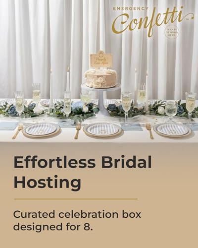 Bridal Wedding Celebration, Stylish Tableware Set for 8 Guests – Blue/Cream - Image 4