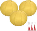 uxcell 3Pcs Yellow Round Paper Lanterns 16" Chinese Paper Lantern by uxcell