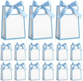 AmazingSpark 50 Pcs White Blue Mini Gift Bags Bulk 6.3 x 3.9 x 2.8 Inch Party Favors Elegant Small Gift Bags with Handles and Ribbon Bows for Wedding Birthday Bridal Baby Shower Party Favors by Unknown