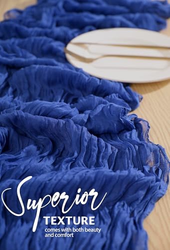 20 Pack Royal Blue Cheesecloth Table Runner Wedding Birthday Table Decor - Image 4