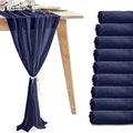 10 Pack 10ft Navy Blue Chiffon Table Runners Wedding Table Runner Sheer Romantic Tulle Table Runner for Christmas Wedding Bridal Tea Party Baby Shower Birthday Party Table Decorations(120 x 12 in) by VZZNN