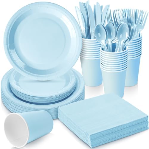 Dandat 350 Pcs Bridal Shower Decorations Baby Shower Party Supplies, Blue by Dandat
